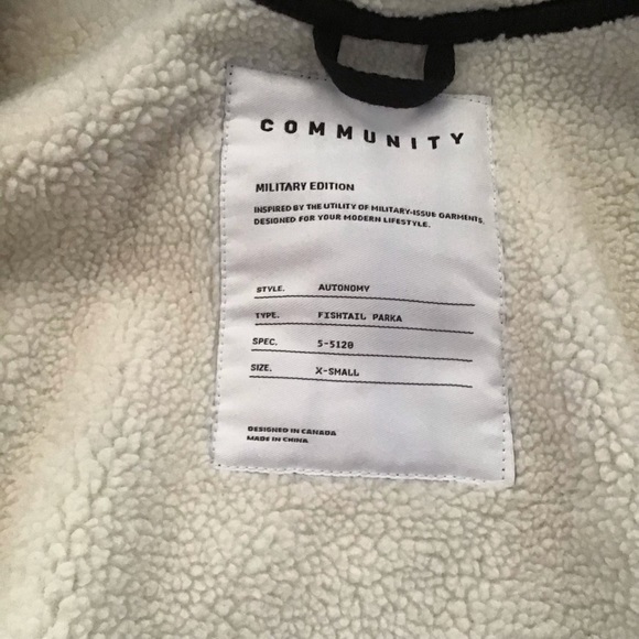 NWOT Community Military Autonomy Fishtail Parka Black - Picture 11 of 14